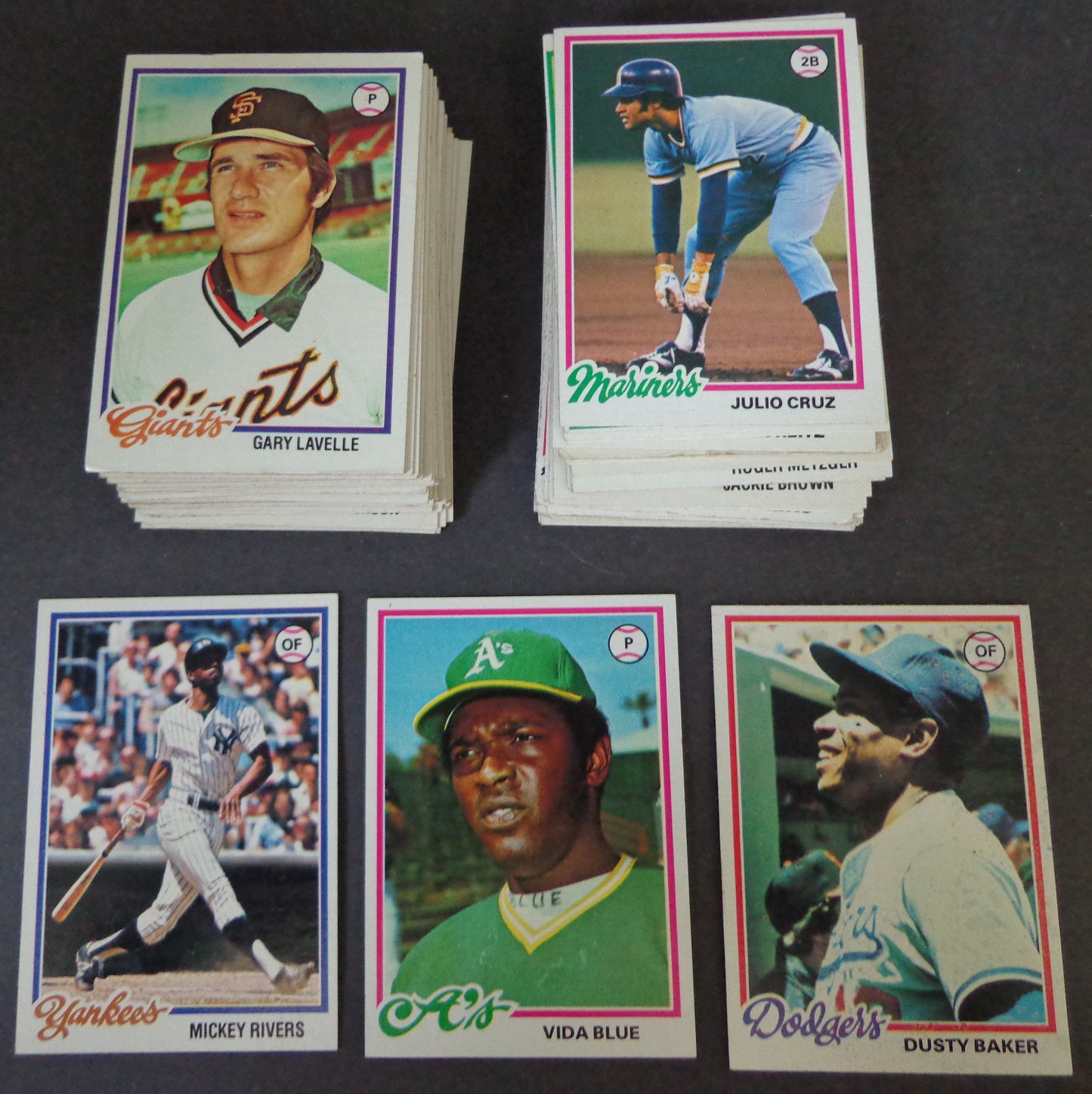 Lot of (70) 1978 TOPPS Baseball Cards Vida Blue Dusty Baker 181966