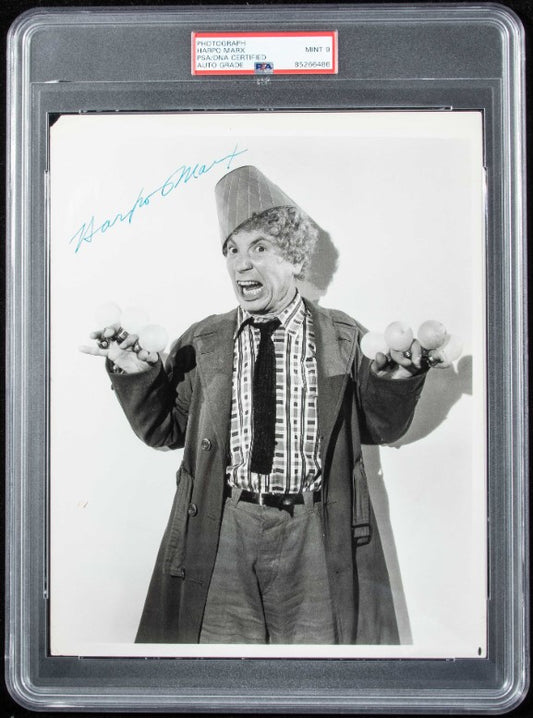 Harpo Marx autographed 8"x10" photograph Marx Brothers PSA/DNA Mint 9 191782