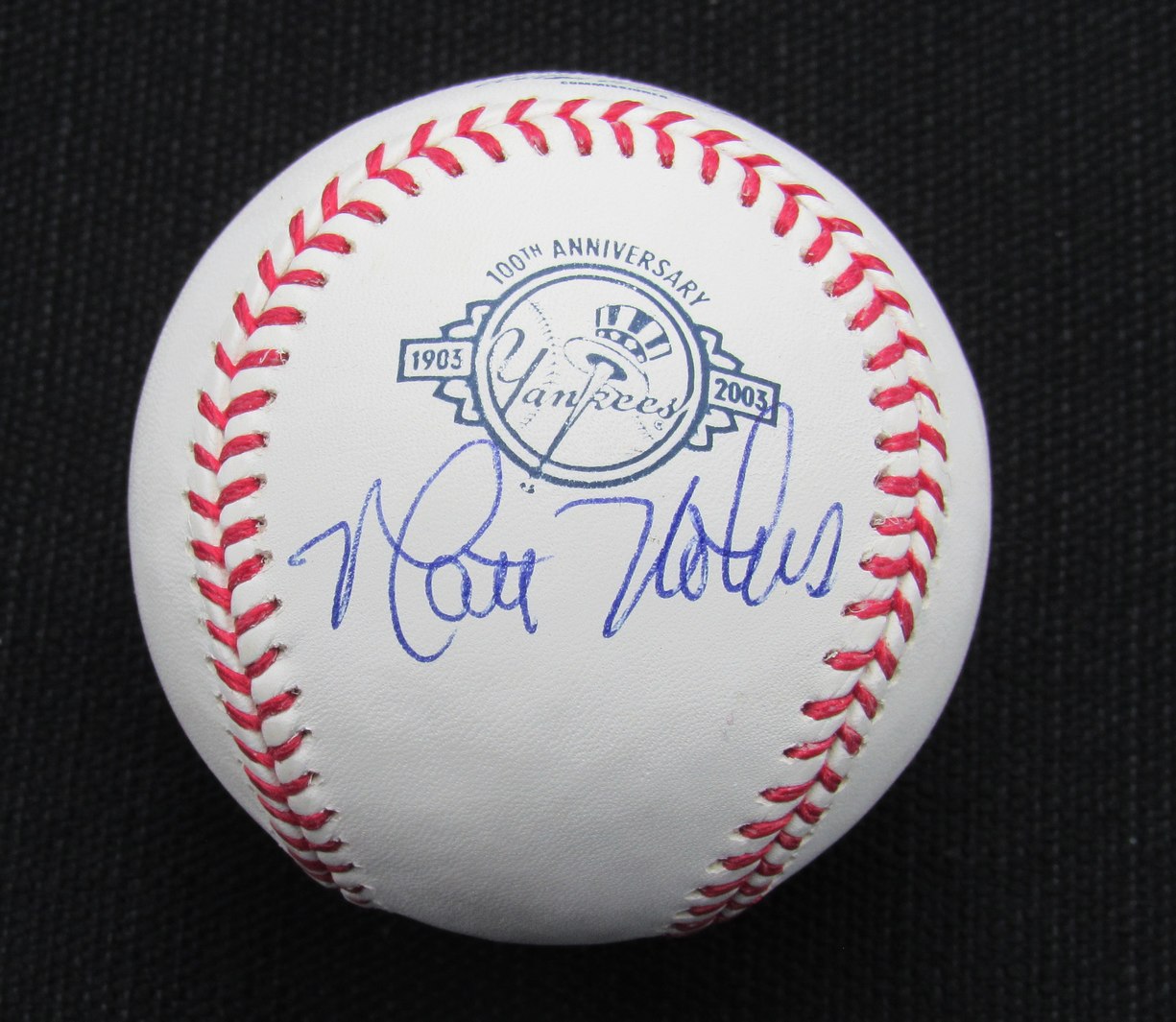 Matt Nokes Signed/Auto Yankees 100th OML Baseball MAB 187068