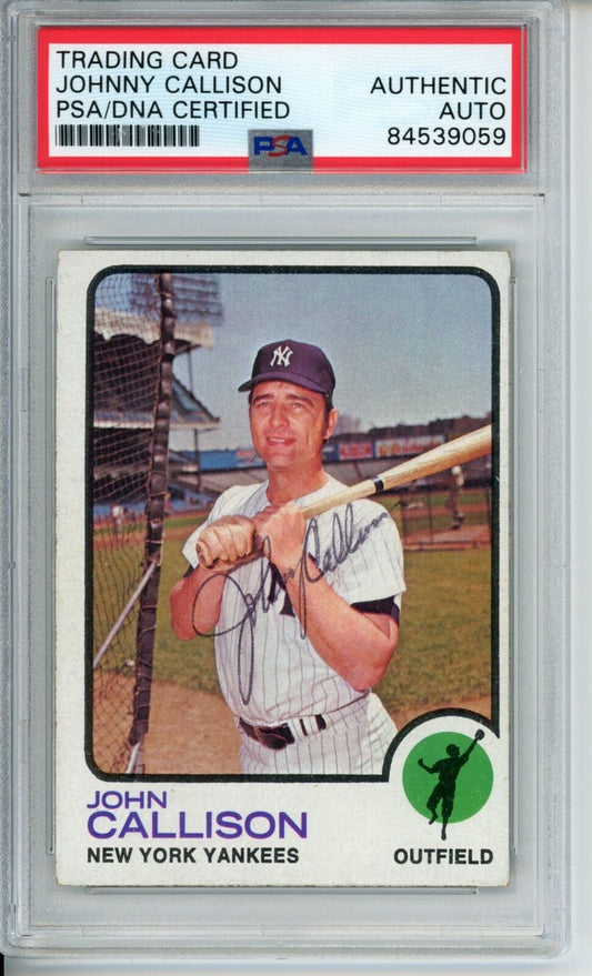 Johnny Callison Yankees Signed/Autographed 1973 TOPPS Card #535 PSA/DNA 166862
