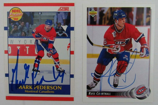 Lot of 2 Signed/Autographed Montreal Canadiens 1990-92 NHL Trading Cards 159349