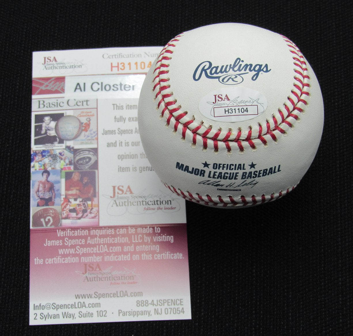 Al Closter Signed/Auto Yankees 100th OML Baseball JSA Inscr 186750
