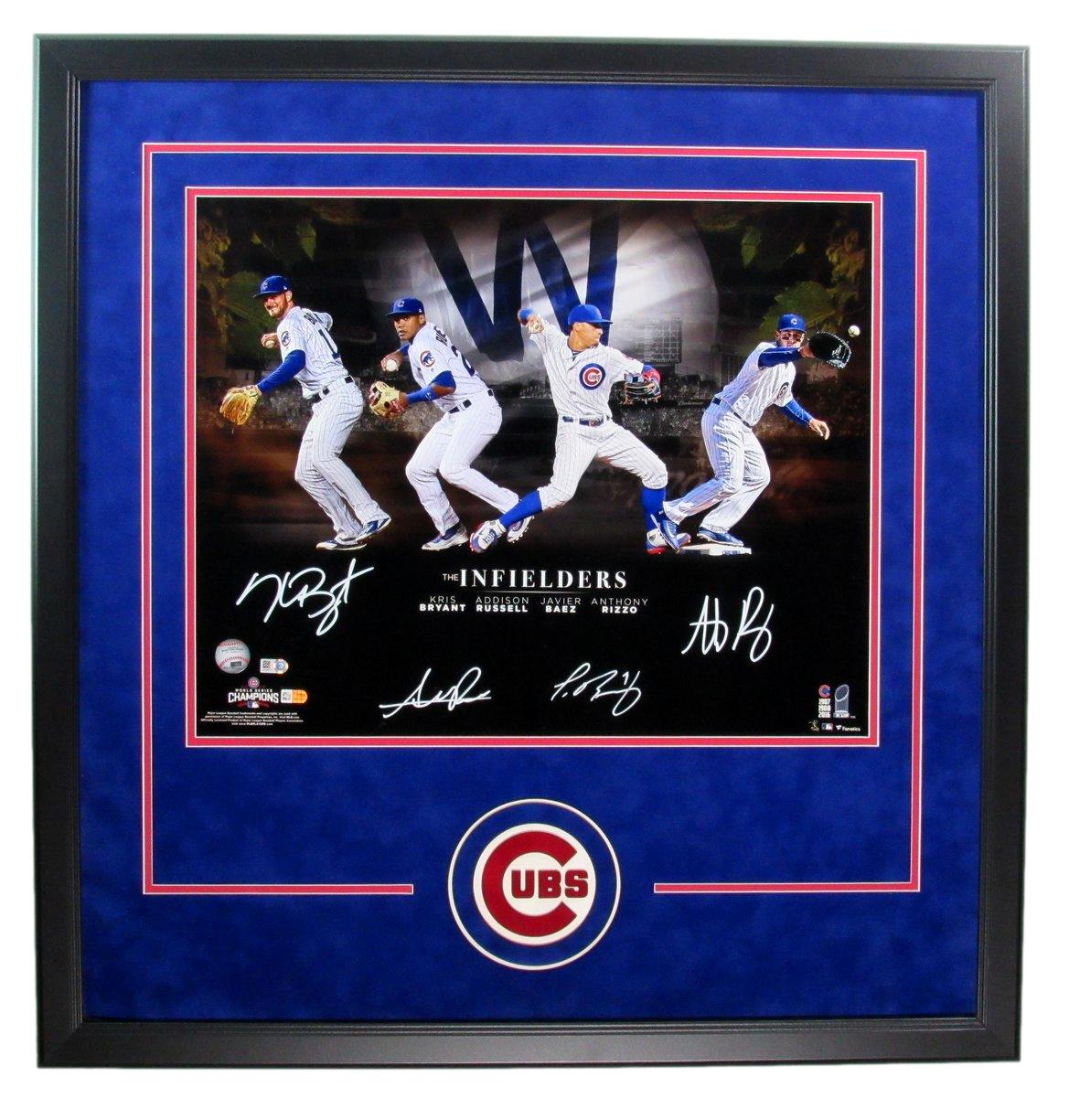 Cubs "The Infielders" Multi-Signed/Auto 16x20 Photo Framed Fanatics 189730