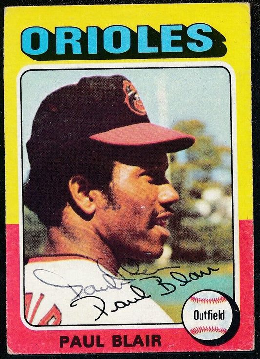 Paul Blair Baltimore Orioles Signed/Autographed 1975 TOPPS Card #275 165670