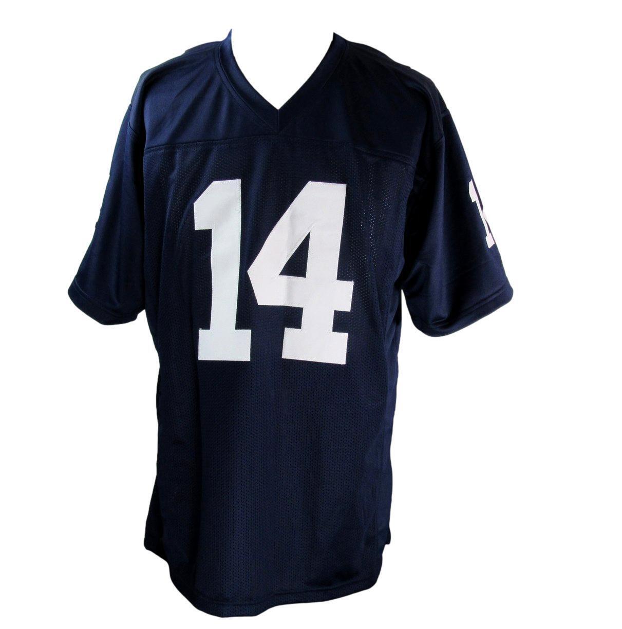 Chuck Fusina Autographed/Inscribed Blue Custom Football Jersey Penn State JSA