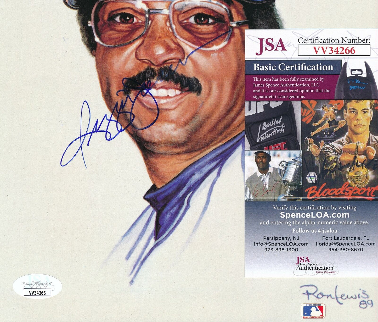 Reggie Jackson HOF Yankees Signed Ron Lewis Living Legends 8x10 Print JSA 166461