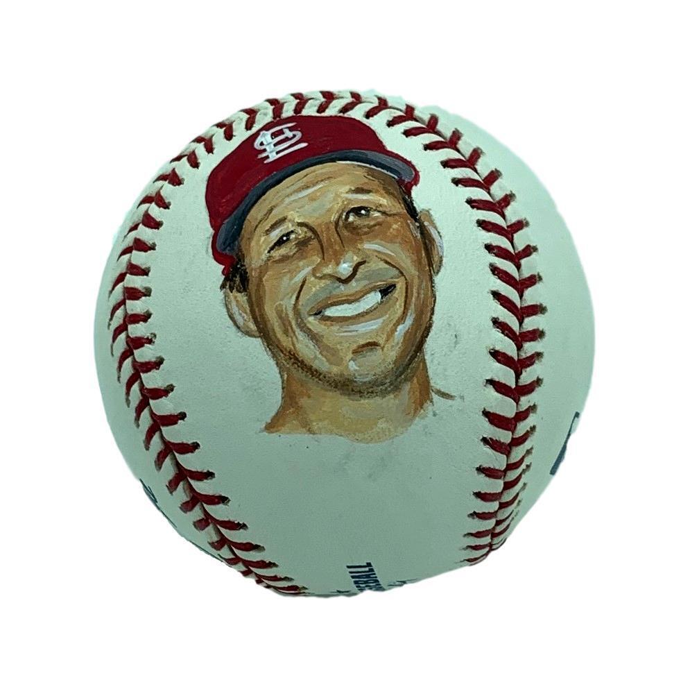 Stan Musial St. Louis Cardinals Signed/Autog Hand Painted Baseball w/COA 124144