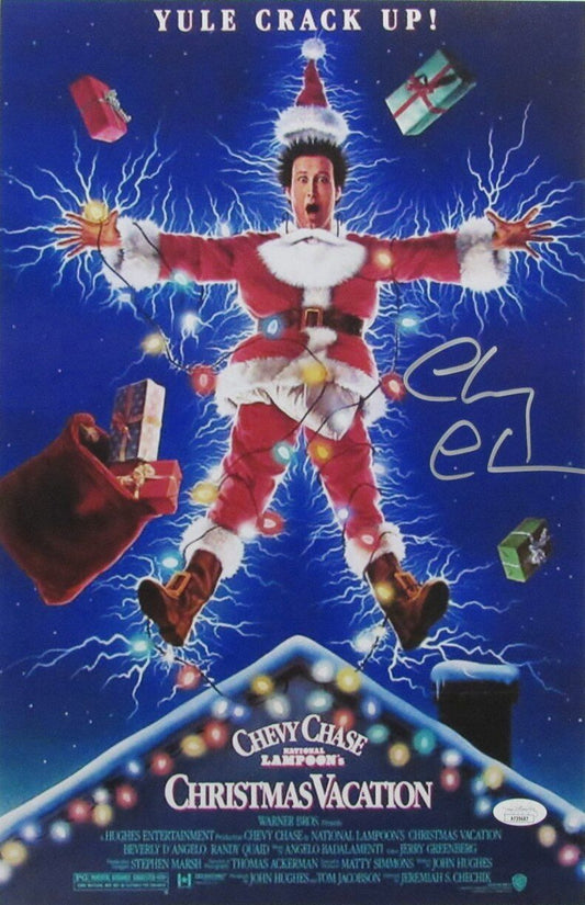 Chevy Chase Autographed 11x17 Movie Poster "Christmas Vacation" JSA 175867