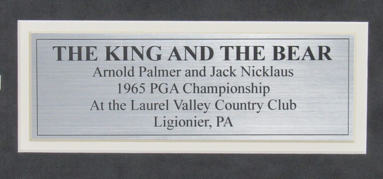 Arnold Palmer/Jack Nicklaus "The King and the Bear" Framed Photo 1965 PGA