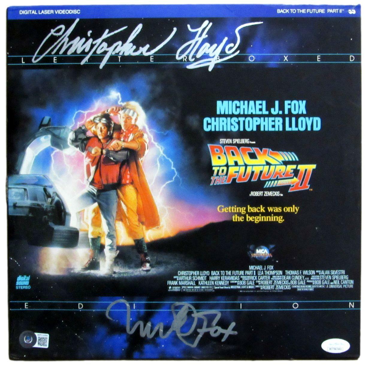 Michael J Fox Christopher Lloyd "BTTF2" Dual-Signed Laser Disc Beckett 162842