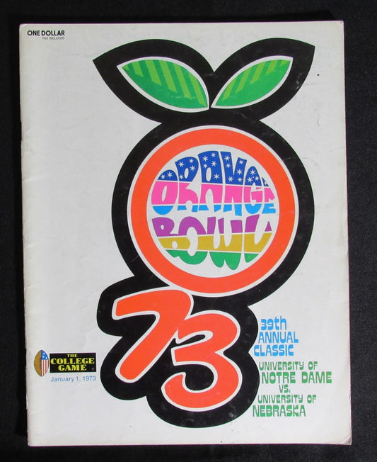 01/1/1973 Orange Bowl Notre Dame vs. Nebraska Program 185832