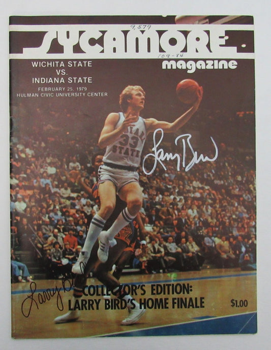 Larry Bird HOF Signed/Auto 1979 College Basketball Program Indiana State 189245