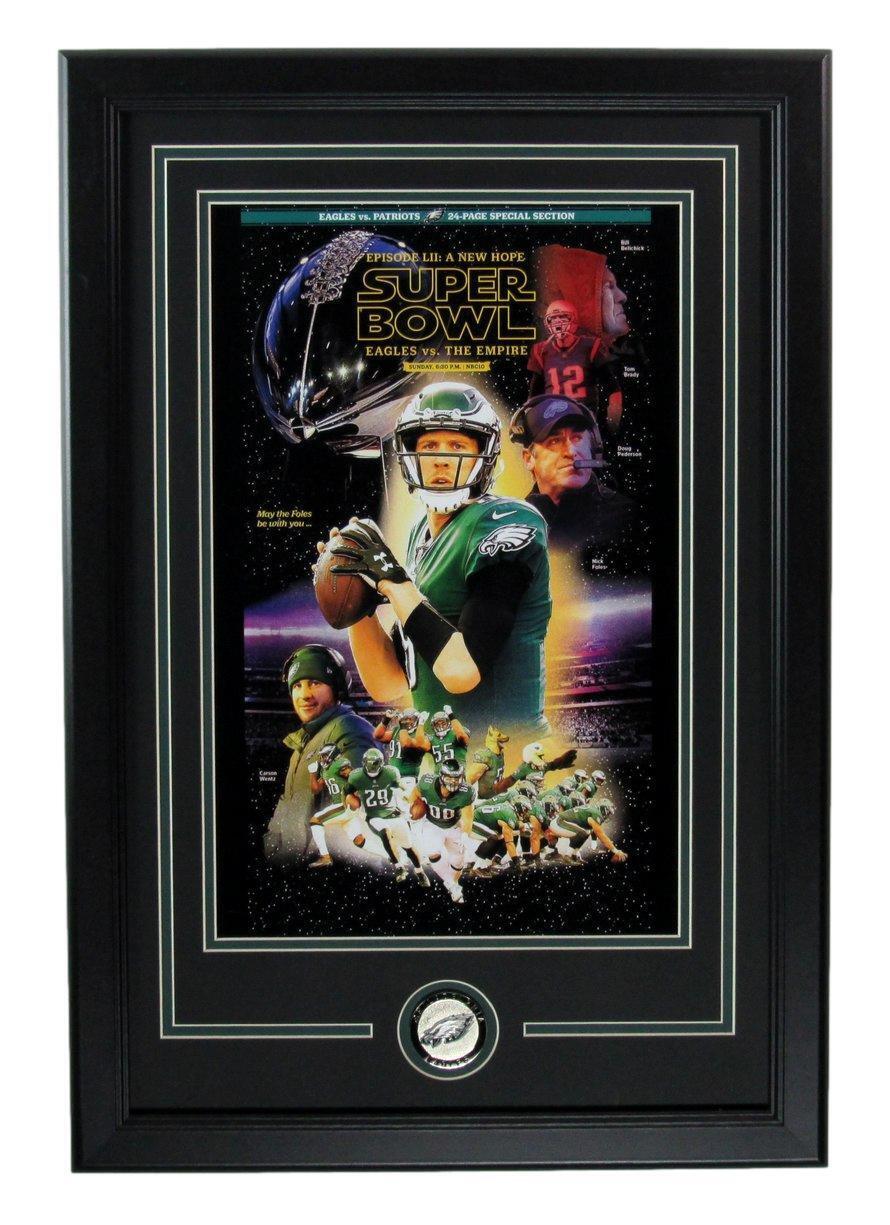 Nick Foles UNSIGNED 17x25 Photo Super Bowl LII Philadelphia Eagles Framed 177509