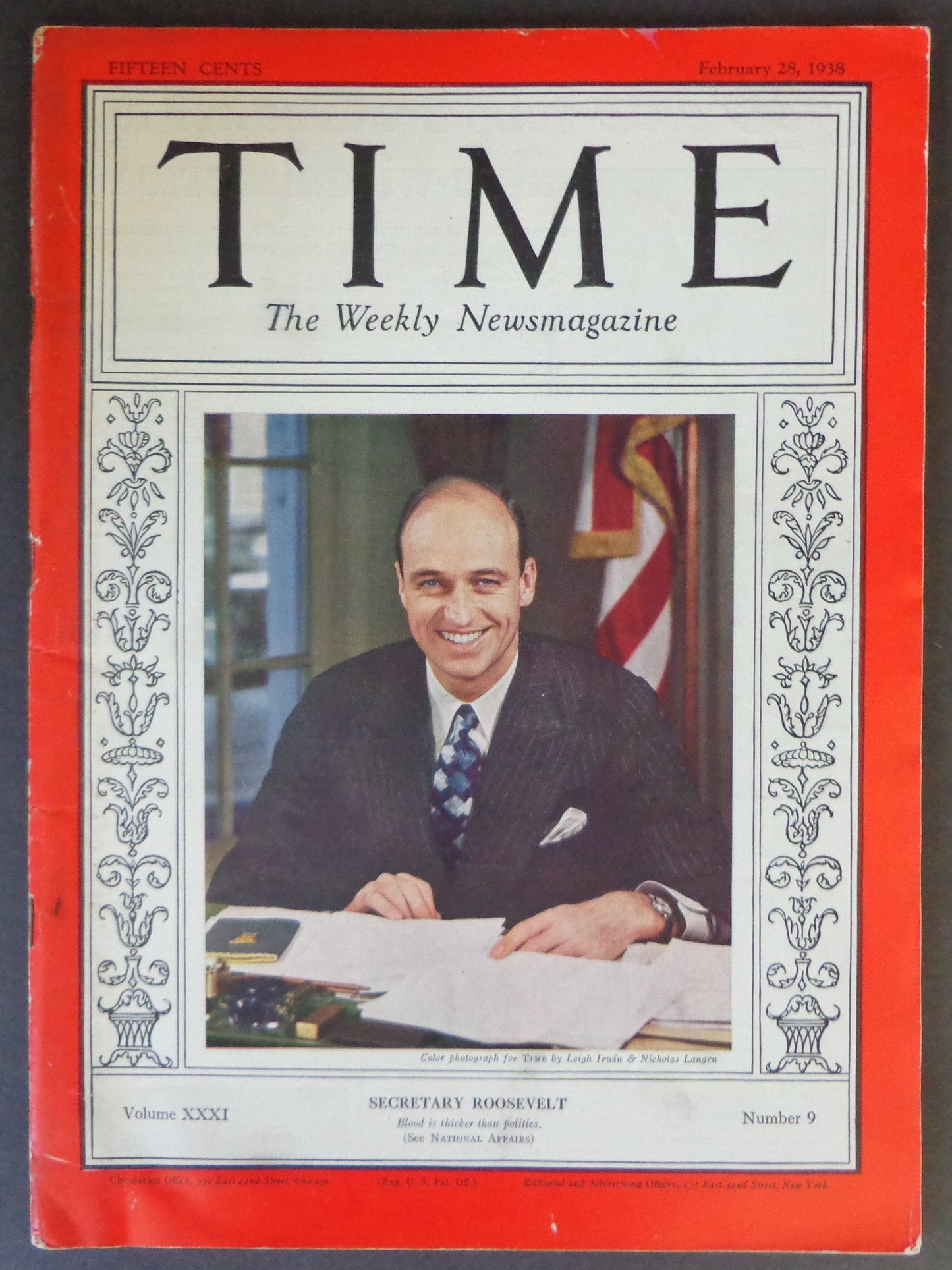 Time Magazine Vol XXXI No 9 February 28, 1938 Franklin Roosevelt 183493