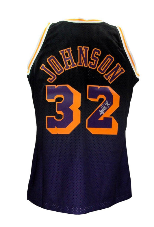 Magic Johnson HOF Autographed Mitchell & Ness Basketball Jersey Lakers Beckett