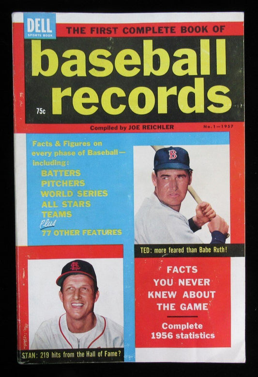 1957 No. 1 Dell Sports Baseball Records Magazine Ted Williams Red Sox on Cover