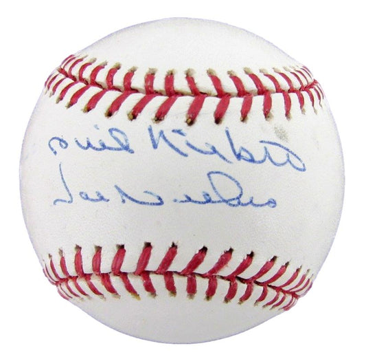 Phil Niekro HOF/Joe Niekro Dual-autographed Rawlings OML Baseball JSA 183199