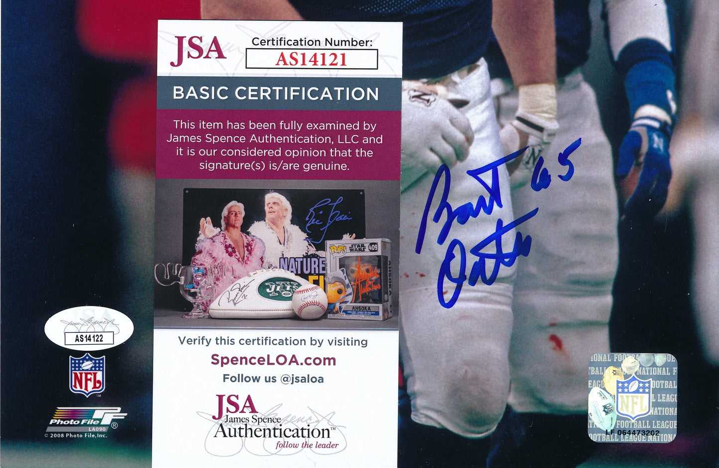 Bart Oates Autographed 8x10 Photo New York Giants JSA 186478