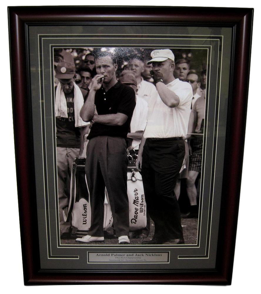 Jack Nicklaus/ Arnold Palmer 1962 PGA Championship Newtown Sq PA Unsigned Framed