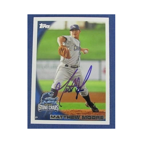 Matt Moore Rays Signed/Autographed 2010 Topps Baseball Card #372