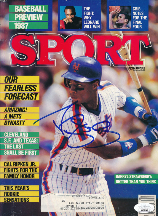 Darryl Strawberry Autographed April 1987 SPORT Magazine Mets JSA 181946