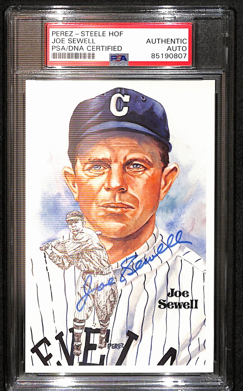Joe Sewell HOF Signed 1981 Perez Steele Postcard Indians PSA/DNA 187421