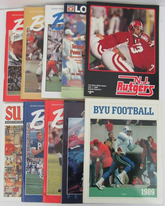 Lot of 9 1989 Penn State Nittany Lions Football Program 138903