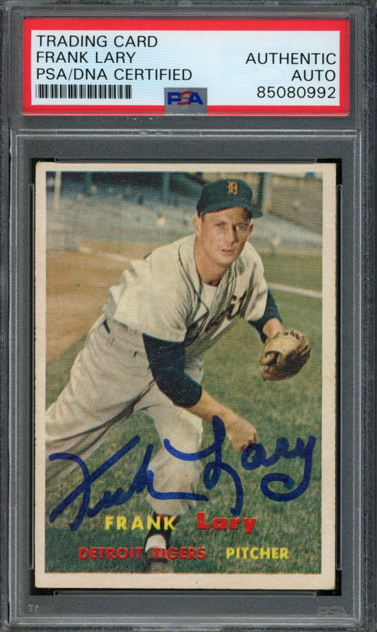 Frank Lary Signed 1957 Topps Trading Card #168 Detroit Tigers PSA/DNA 183565