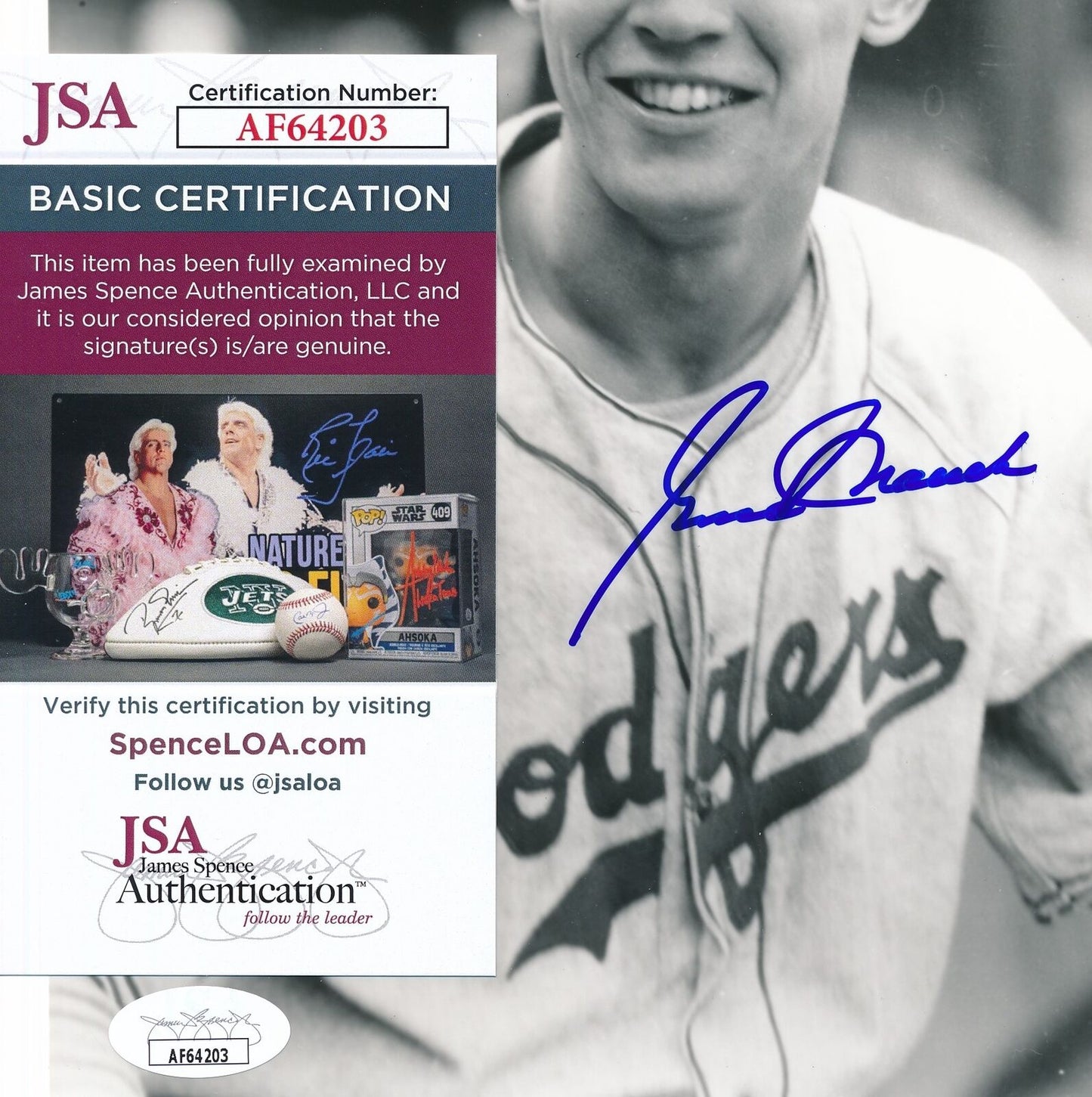Gene Mauch Autographed Vintage 8x10 Photo Brooklyn Dodgers JSA