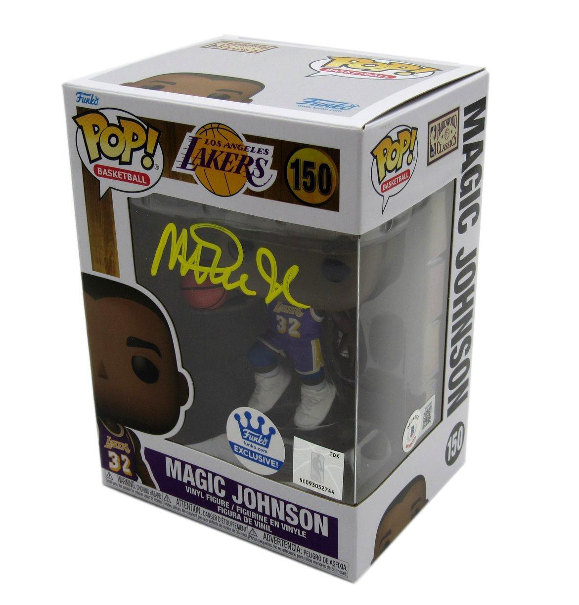 Magic Johnson Autographed Funko Pop! #150 Figurine Lakers Beckett 180031