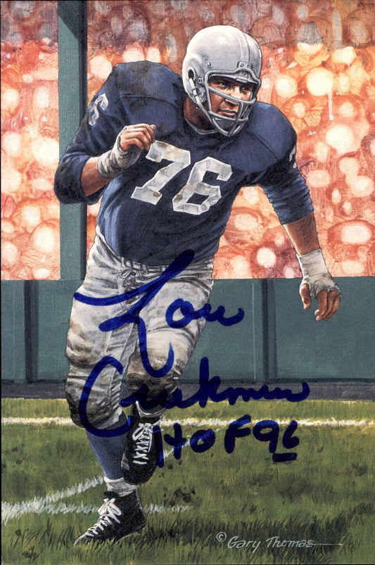 Lou Creekmur HOF Autographed/Inscr Goal Line Art GLAC Postcard Detroit Lions JSA