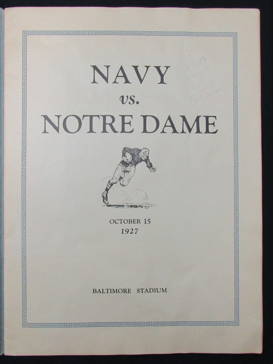 10/15/1927 Navy vs. Notre Dame College Program 185836