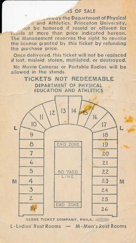 1959 Dartmouth vs. Princeton College Football Game Ticket Stub 144061