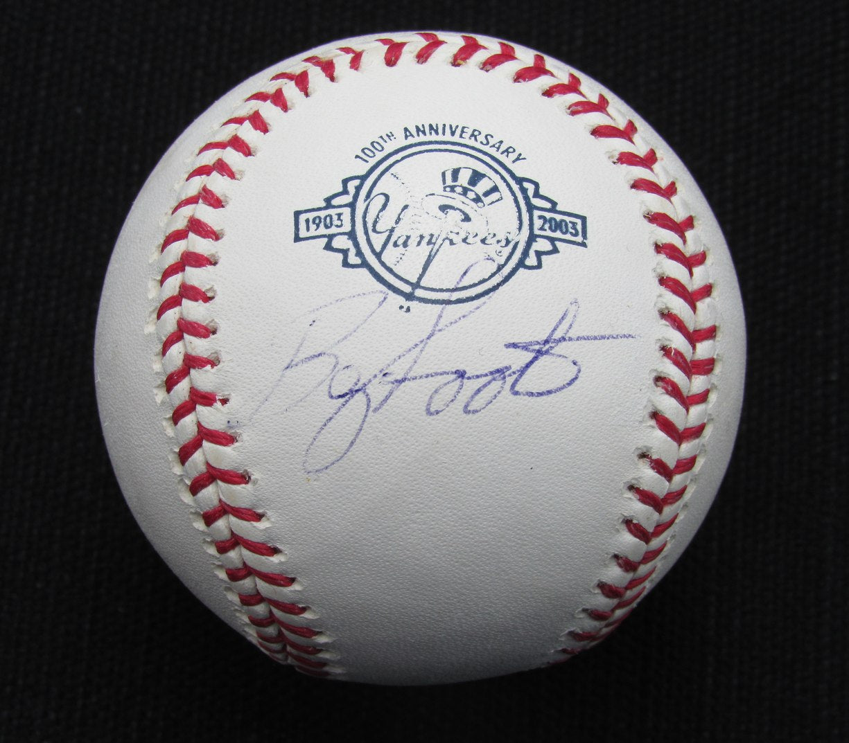 Barry Foote Signed/Auto Yankees 100th OML Baseball MAB 187021
