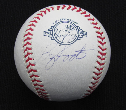 Barry Foote Signed/Auto Yankees 100th OML Baseball MAB 187021