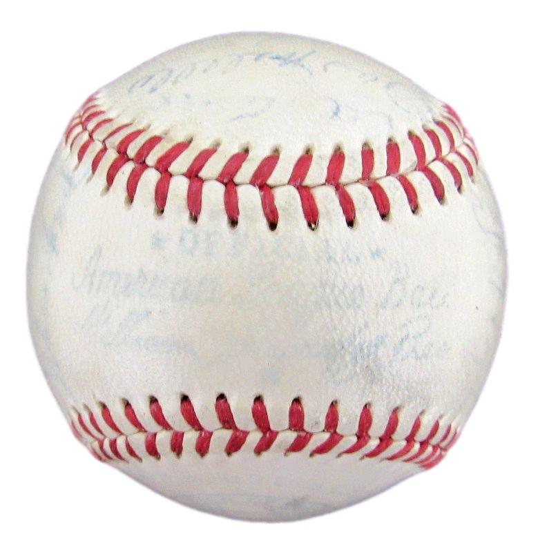 1950's Cleveland Indians Team Autographed (23 Signatures) Reach Baseball 181046