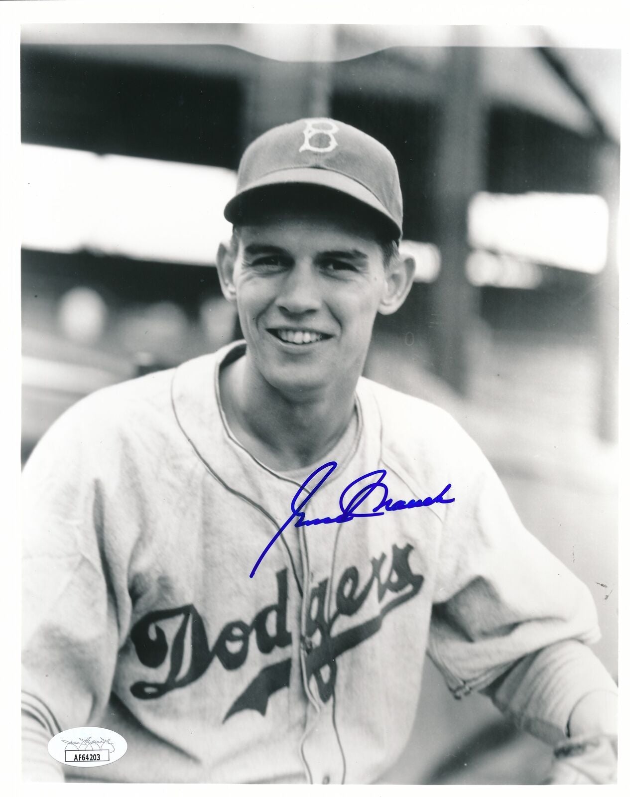 Gene Mauch Autographed Vintage 8x10 Photo Brooklyn Dodgers JSA