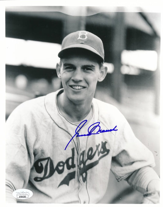 Gene Mauch Autographed Vintage 8x10 Photo Brooklyn Dodgers JSA