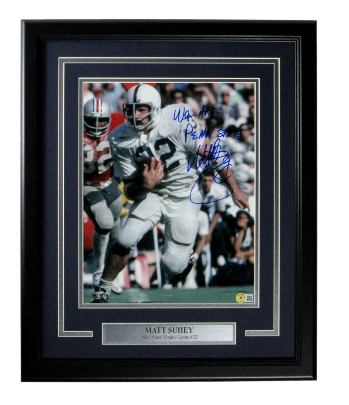 Matt Suhey Penn State PSU Signed/Inscribed 11x14 Photo Framed Beckett 165723