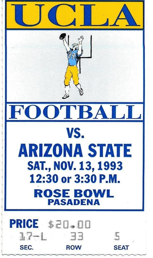 1993 UCLA Bruins vs. Arizona State Football Game Ticket Stub 148589