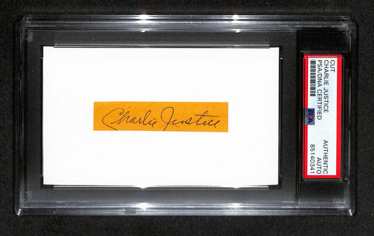 Charlie Justice Autographed Cut 3x5 Index Card PSA/DNA 186533
