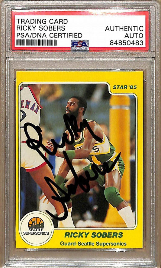 1984-85 Star Company #121 Ricky Sobers Supersonics Signed Card PSA/DNA 178859