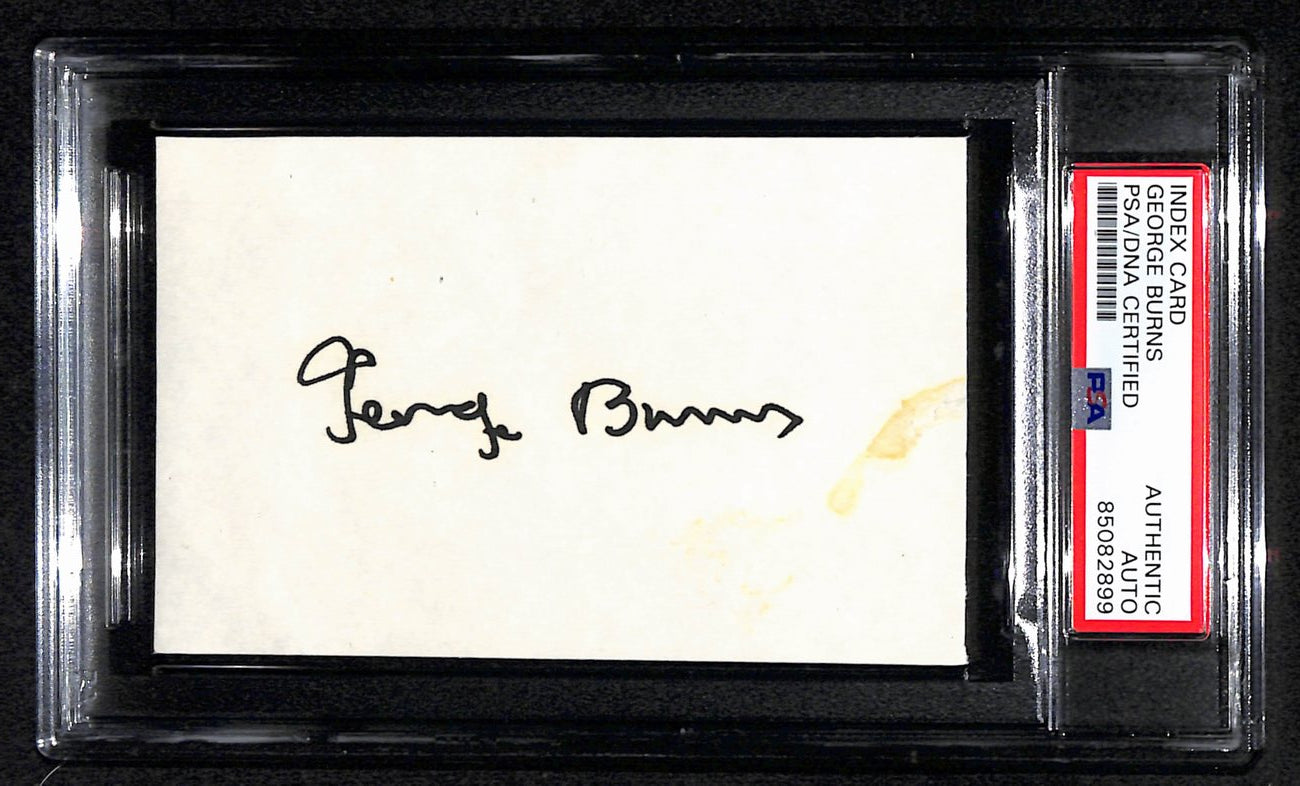 George Burns Signed 3x5 Index Card Comedian, Actor, Writer PSA/DNA 184330