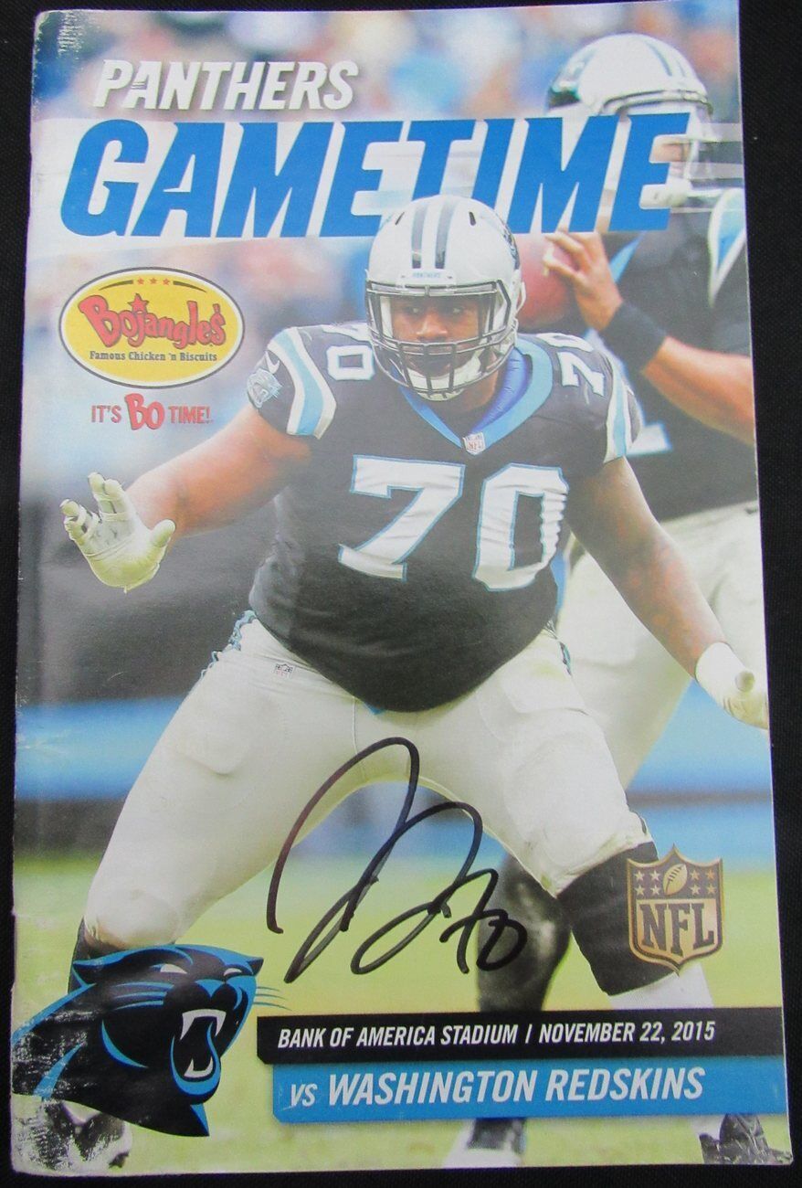 Trai Turner Carolina Panthers Signed Football Program vs. Redskins 11/22/15