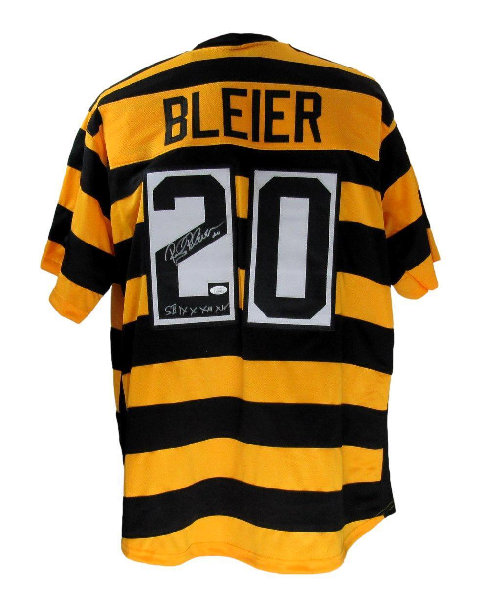 Rocky Bleier Autographed/Inscribed Striped Custom Football Jersey Steelers JSA