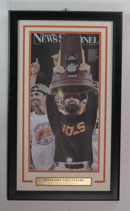 Tennessee Volunteers 2024 World Series Champions Knoxville Sentinel Framed 91304