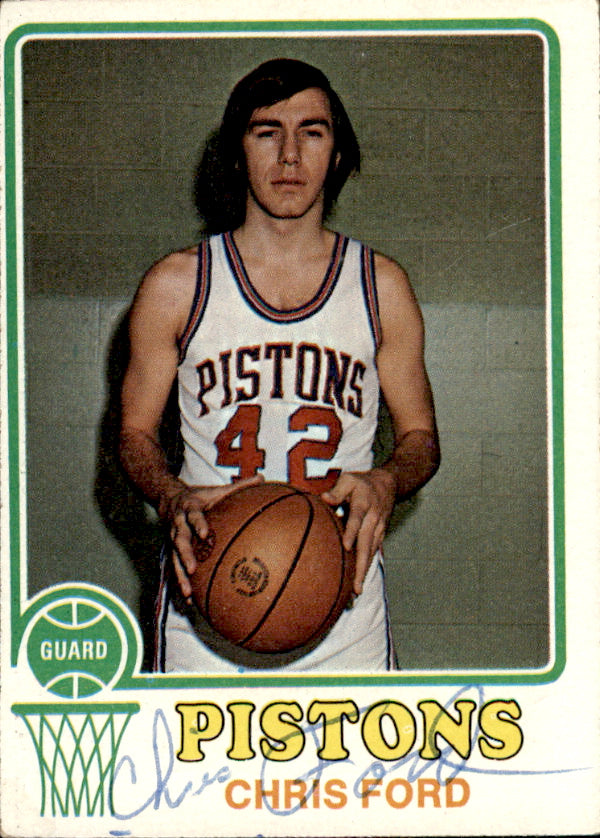 Chris Ford Autographed 1973-74 TOPPS Basketball Card #79 Detroit Pistons 182912