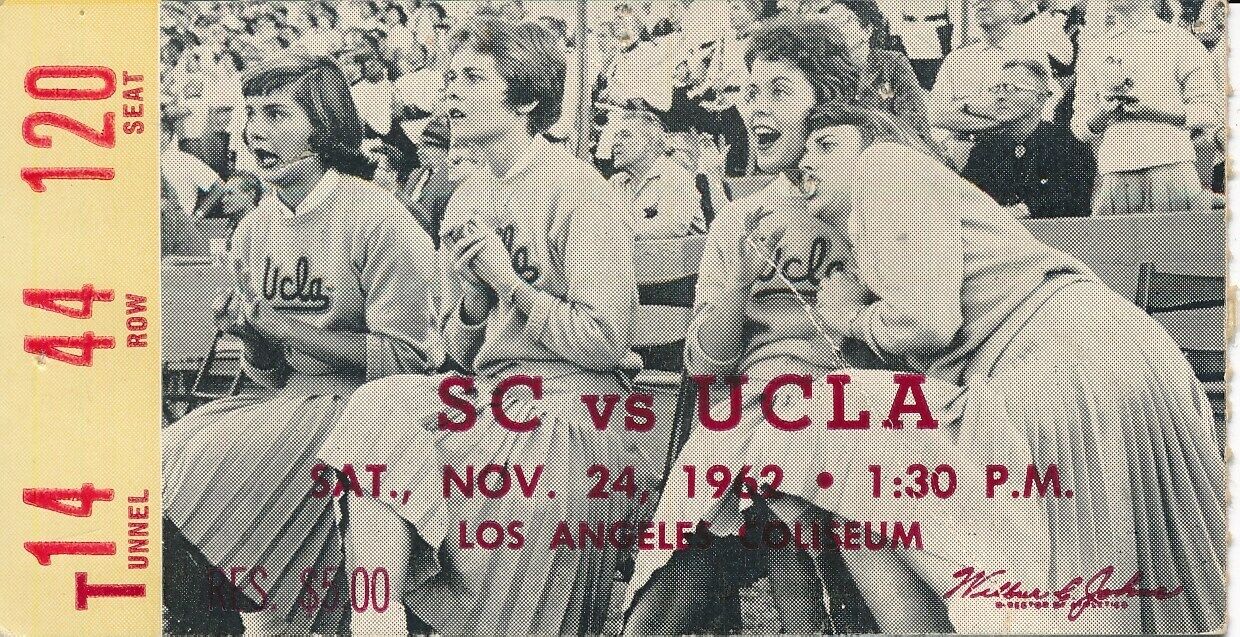 1962 USC Trojans vs. UCLA Football Game Ticket Stub 148527