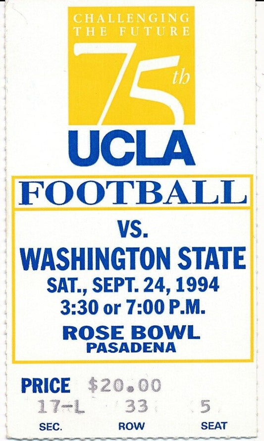 1994 UCLA Bruins vs. Washington State Football Game Ticket Stub 148592