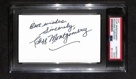 Cliff Montgomery  Autographed 3x5 Cut Card PSA/DNA 186525
